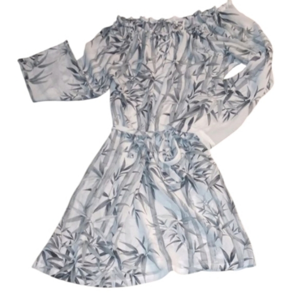 Tommy Bahama Other - Tommy Bahama Gray Bamboo Leaf Swim Cover Up